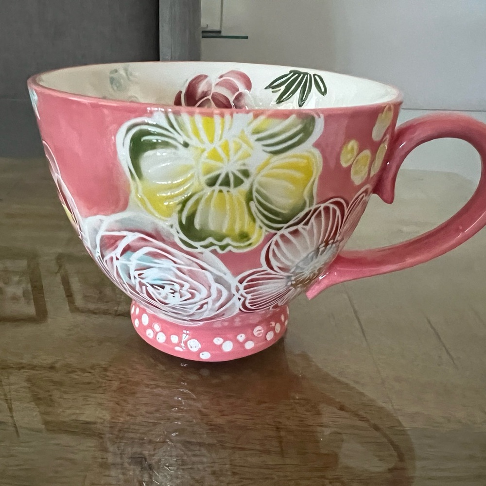 Potters studio handpainted floral Mug